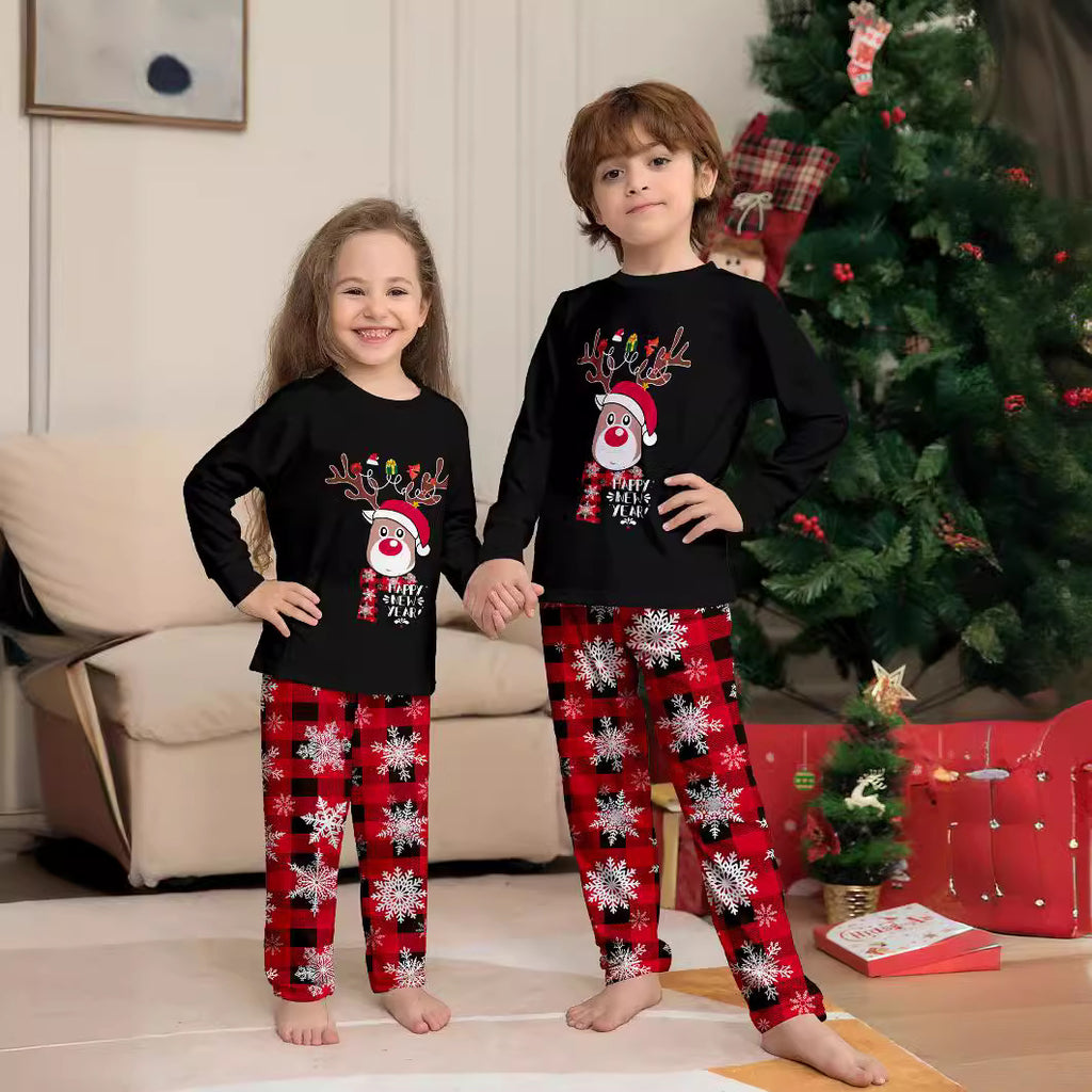 Christmas Deer Letter Print Family Pajama Set