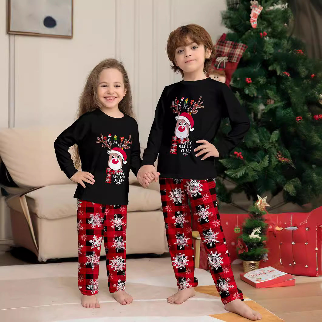 Christmas Deer Letter Print Family Pajama Set