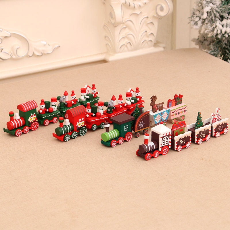 Christmas decorations wooden trains Christmas ornaments gifts