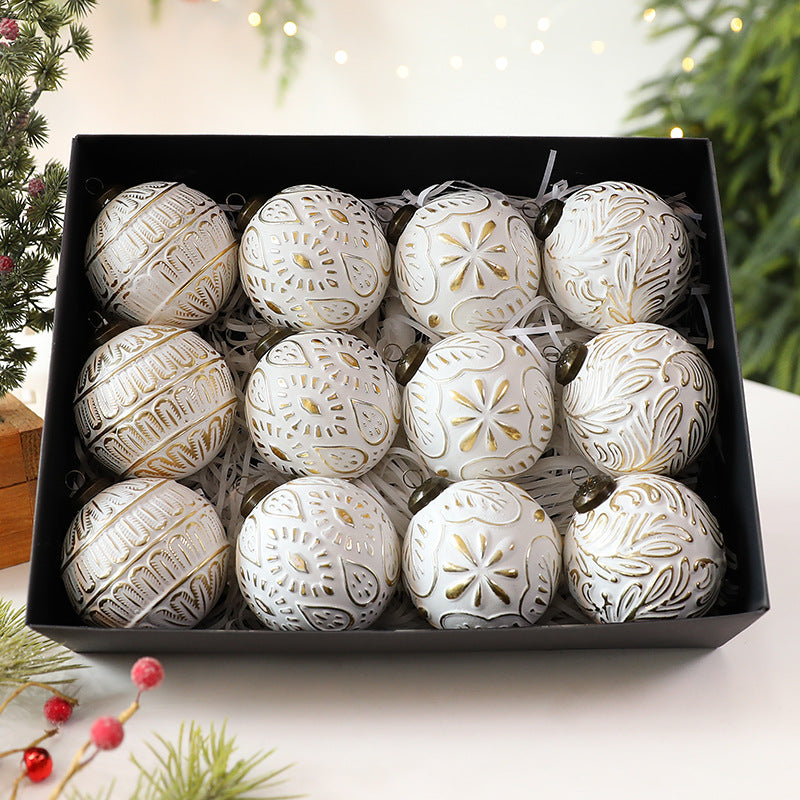 Vintage Style 8cm Ornament Ball Hanging Decoration for Christmas Tree