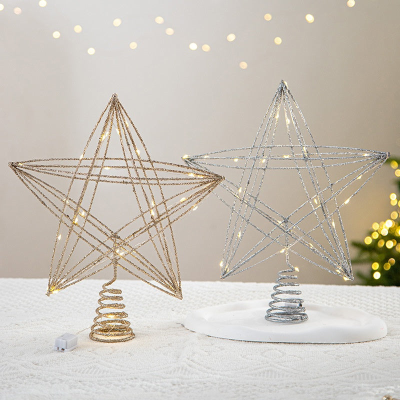Christmas Tree Top Star Five-Pointed Star Christmas Decoration Christmas Tree