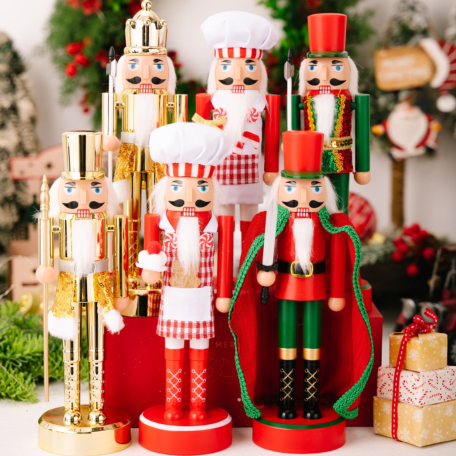 Christmas Decoration Nutcracker Soldier Figurine with Light