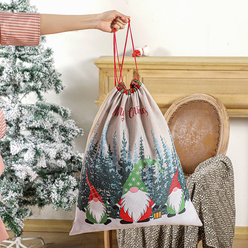 Christmas gift bag, Santa Claus gift bag, Christmas drawstring, children's holiday gift bag