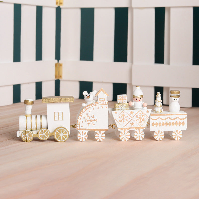 Christmas Decorations Wooden Train Christmas Presents Window Display