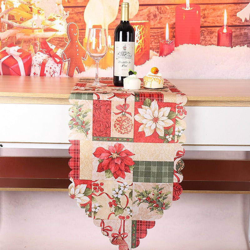 Christmas decorations printed fabrics table flags , family parties