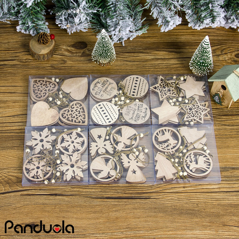 Christmas Tree Ornaments Wood Craft Decorations