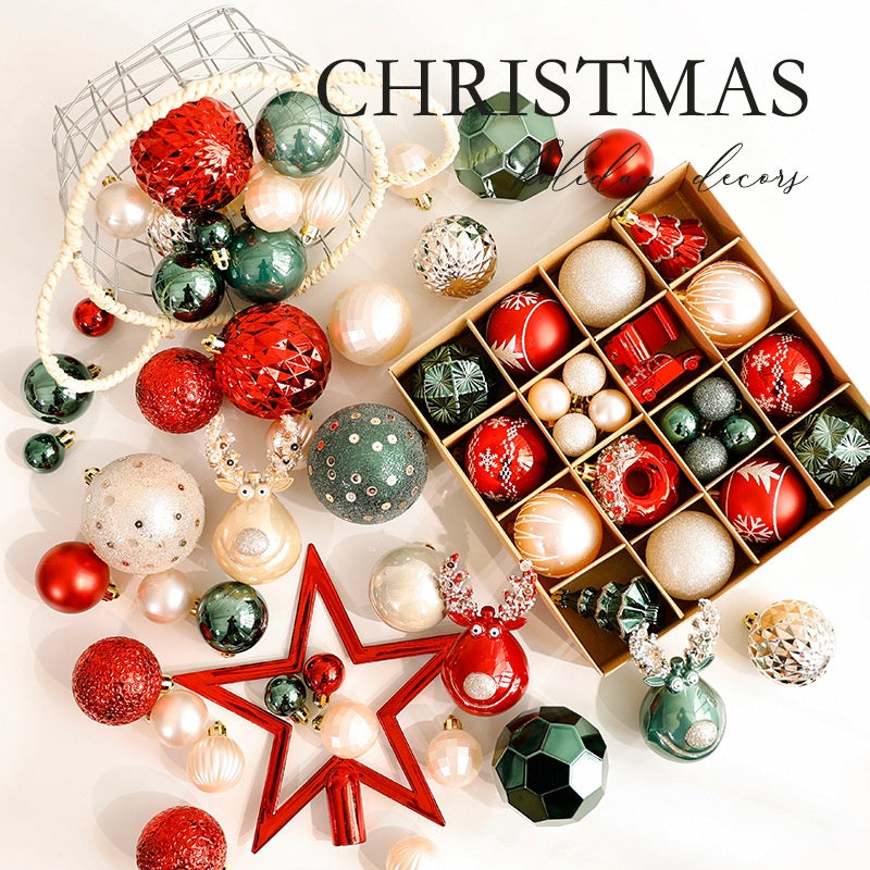 Christmas Decorations Red White Green Polka Dot Christmas Balls