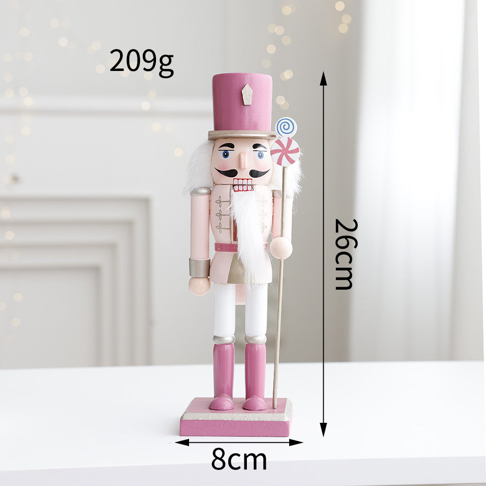 Walnut solid wood soldier puppet ornament Christmas decoration 26CM