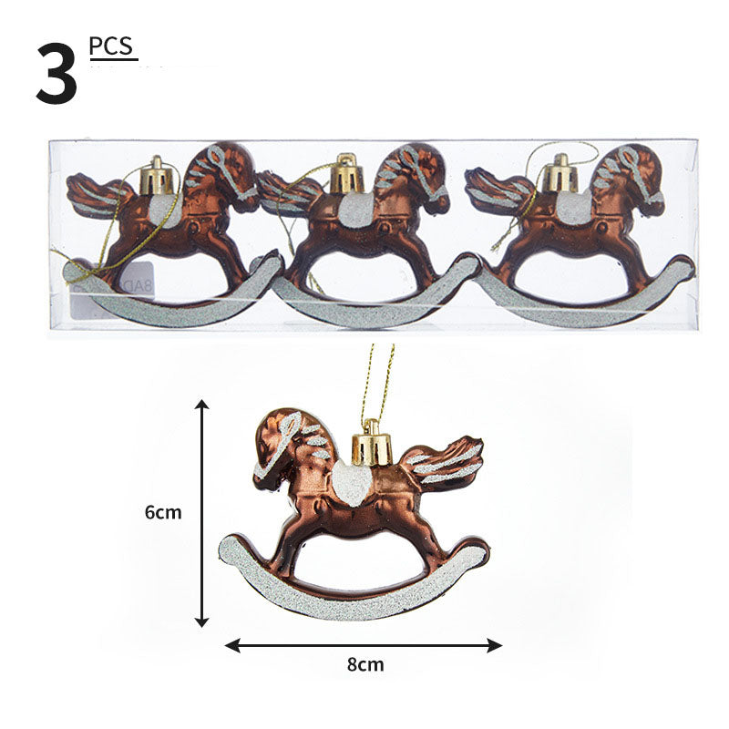 Christmas Carousel Pendant Plastic Christmas Ball  3pcs Box Set