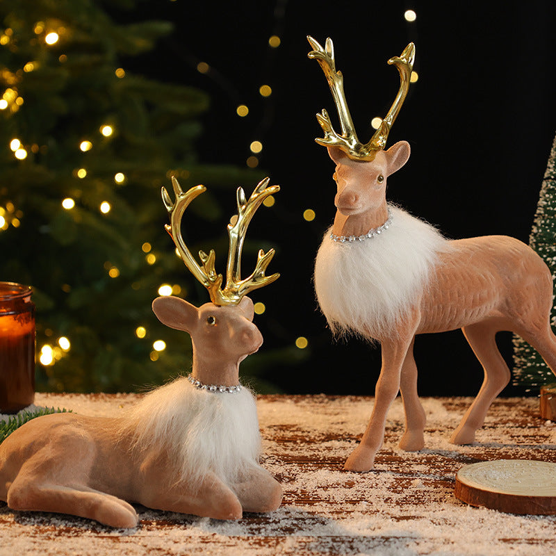 Christmas Reindeer Decoration, Cartoon Holiday Decorative Figurine