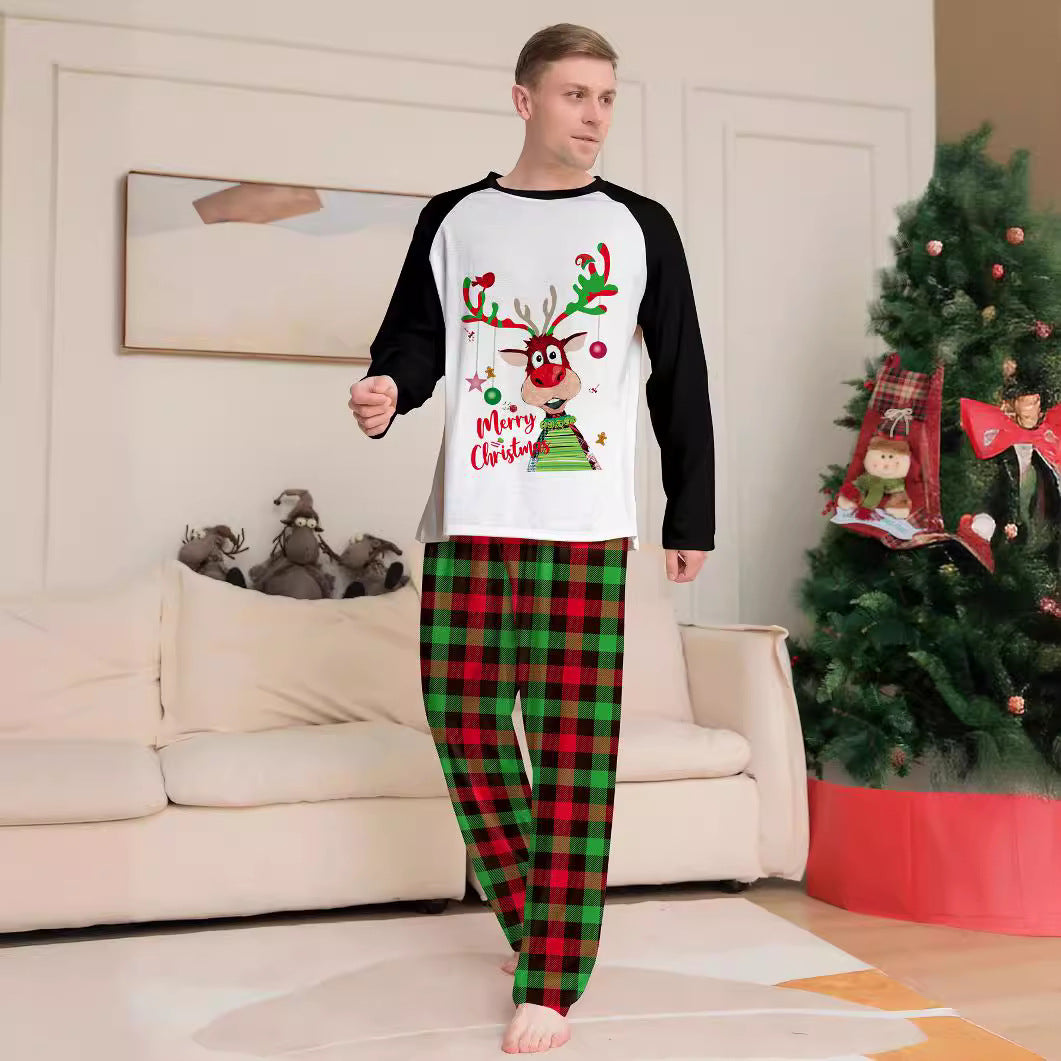 Christmas Deer Letter Print Family Pajama Set