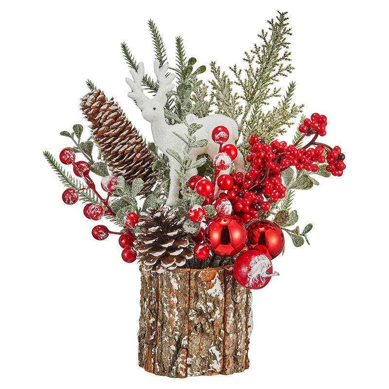 Christmas Tree Artificial \ Home Decor Bark Wooden Barrel Tree