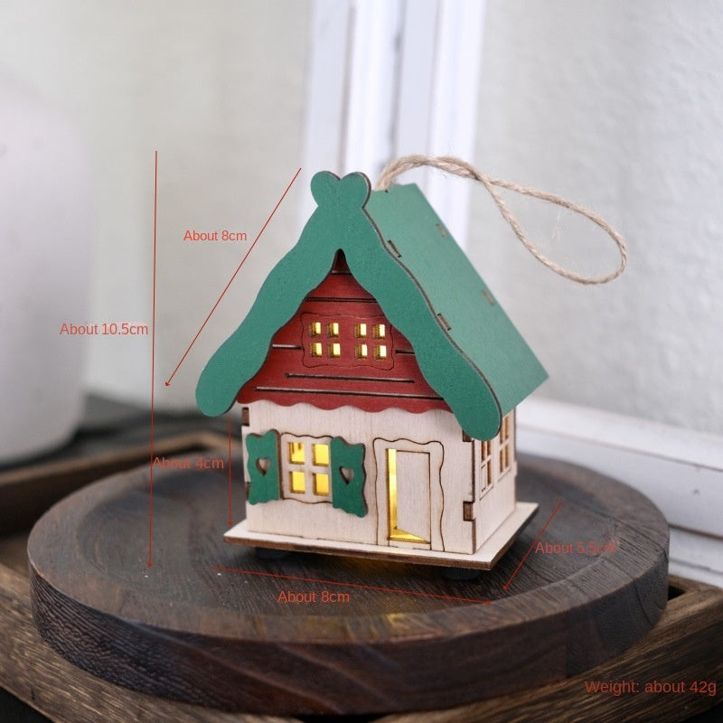 Christmas Retro Glow Mini House Decorations Holiday Ornaments