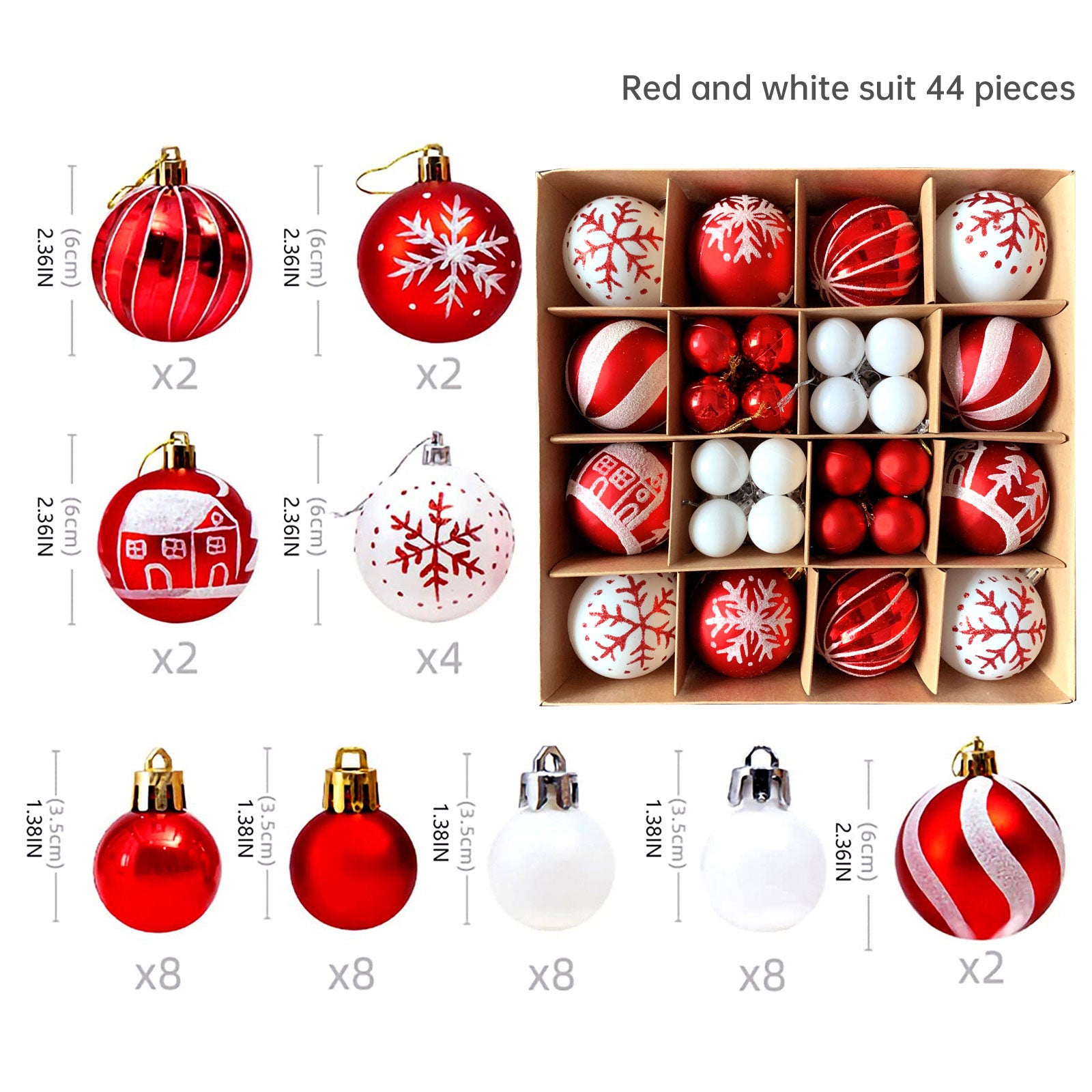 Christmas decoration 6cm  ball special-shaped painted