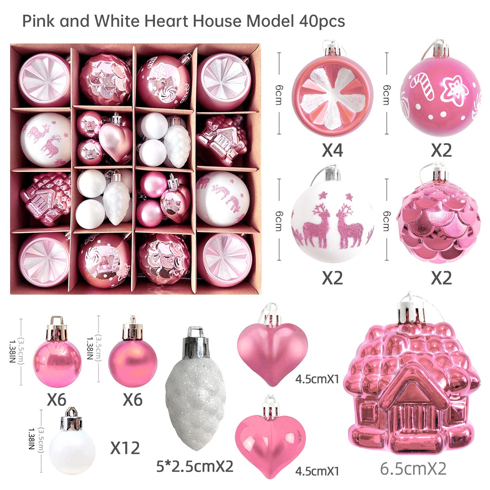 Christmas decoration 6cm  ball special-shaped painted