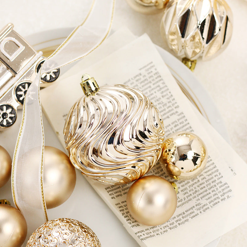 65pcs light champagne white painted Christmas ball