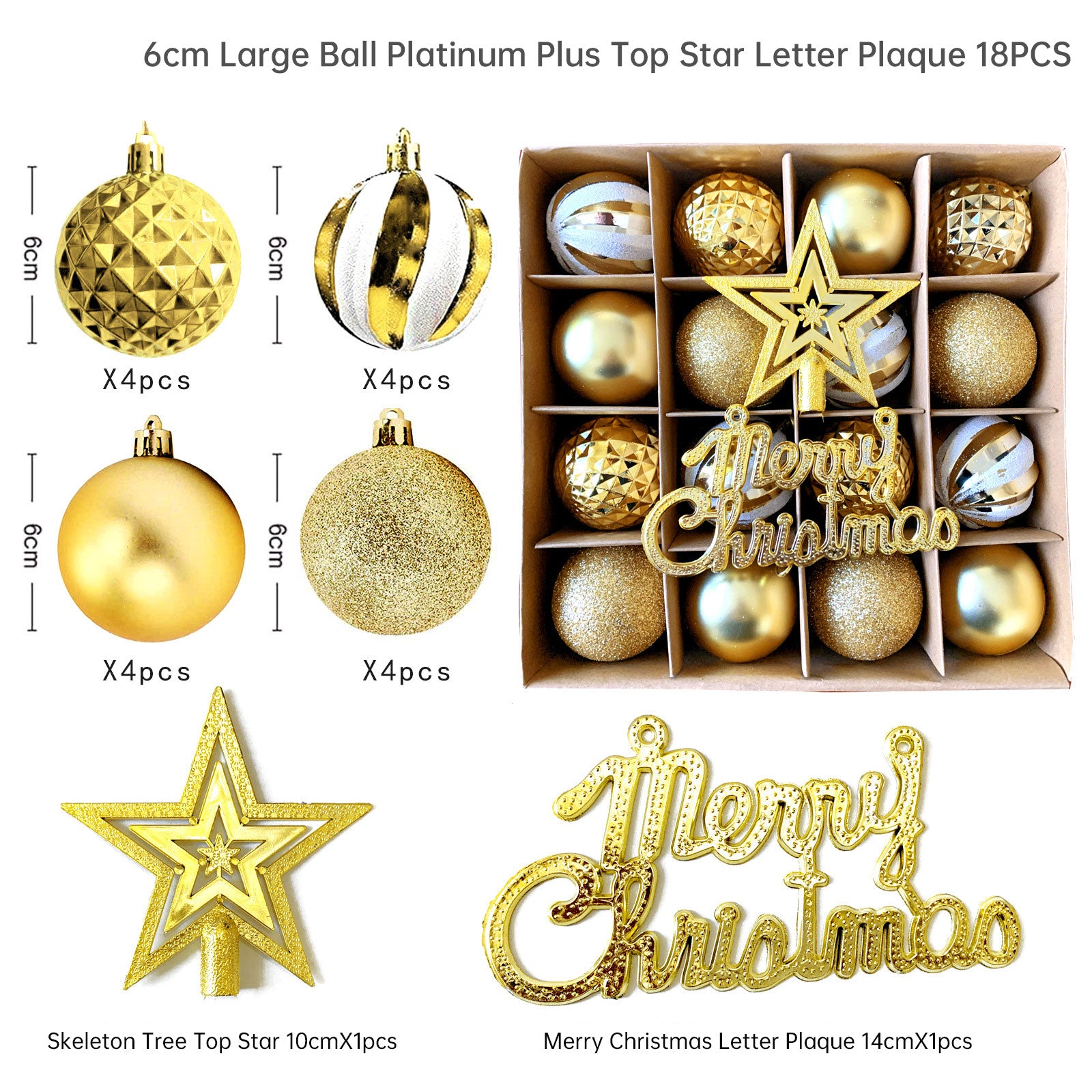 Christmas decoration 6cm  ball special-shaped painted