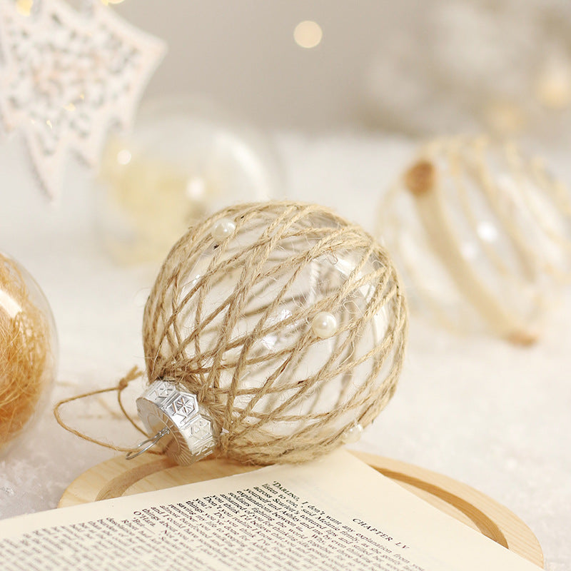 Christmas ornaments 8 CM transparent plant \ Christmas ball set