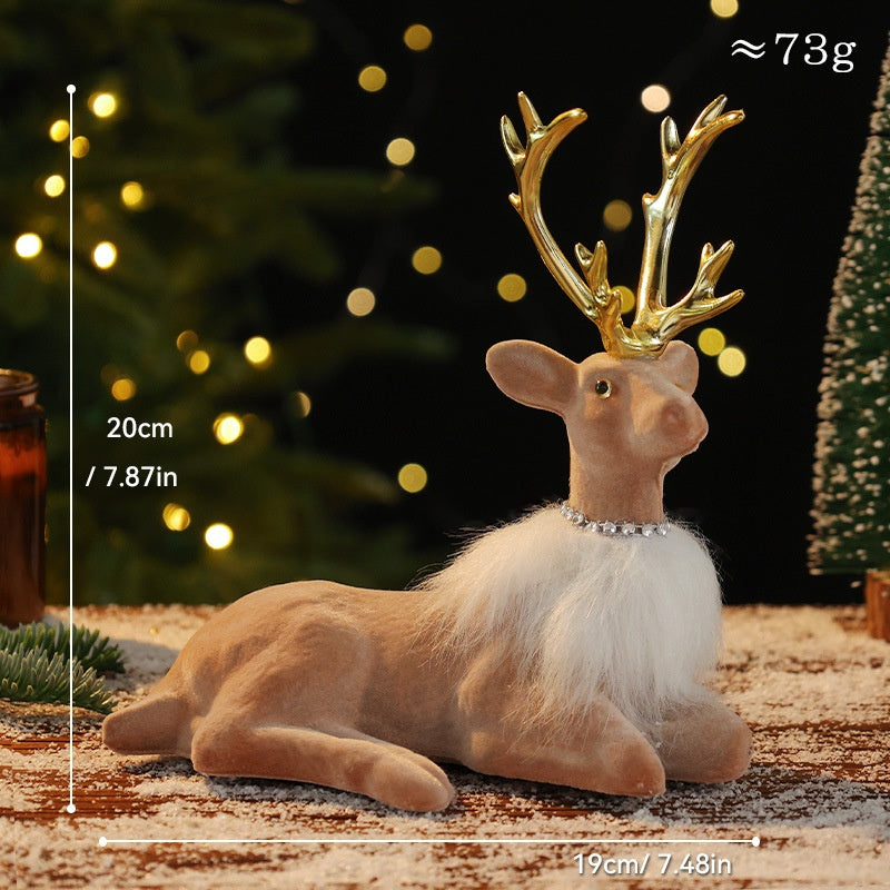 Christmas Reindeer Decoration, Cartoon Holiday Decorative Figurine