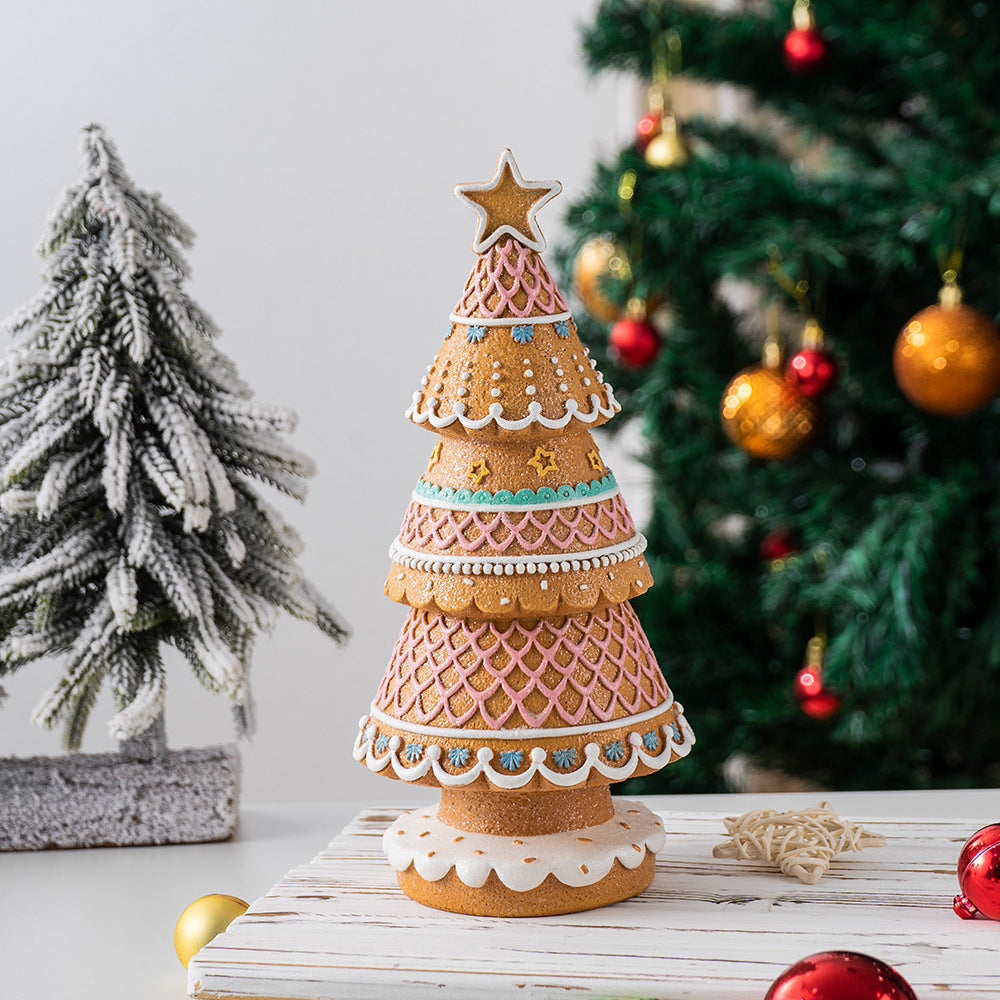 Gingerbread Christmas Tree Desktop Decoration Home Living Room