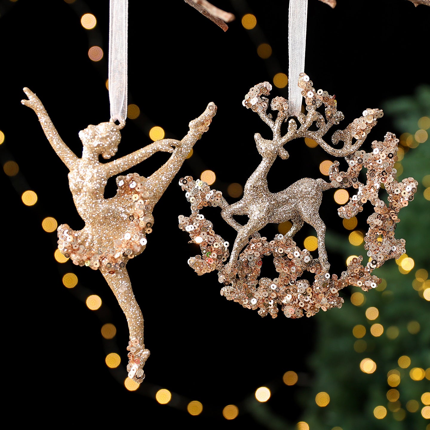 Christmas Tree Decorations Champagne Gold
