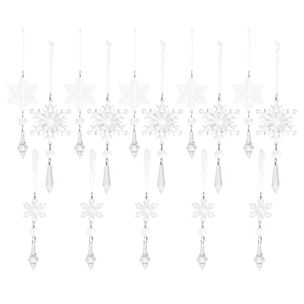 Christmas Crystal Snowflake 15PC Decorations