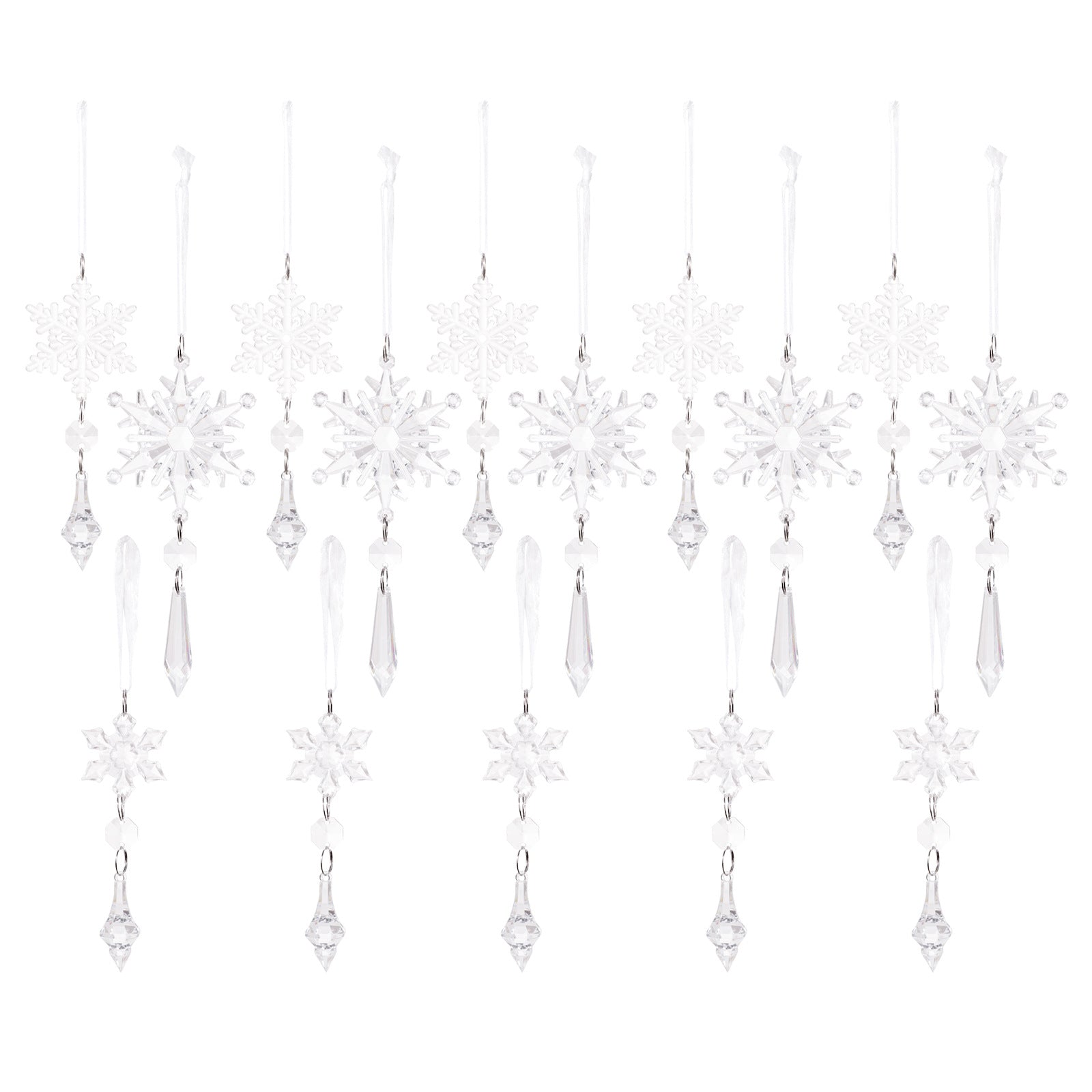 Christmas Crystal Snowflake 15PC Decorations