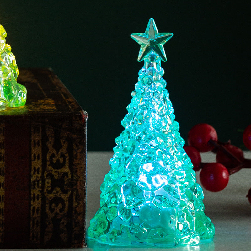 Christmas tree transparent crystal night light