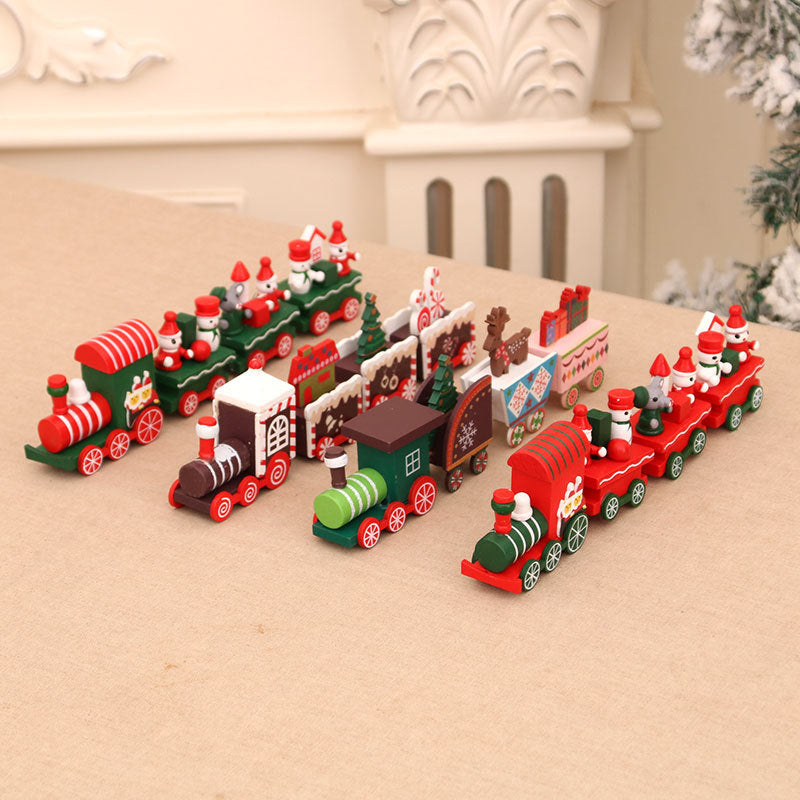 Christmas decorations wooden trains Christmas ornaments gifts