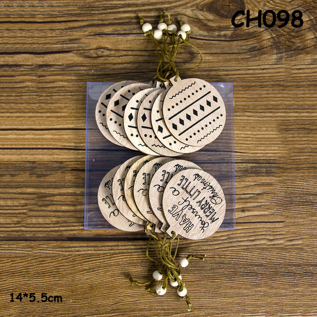 Christmas Tree Ornaments Wood Craft Decorations
