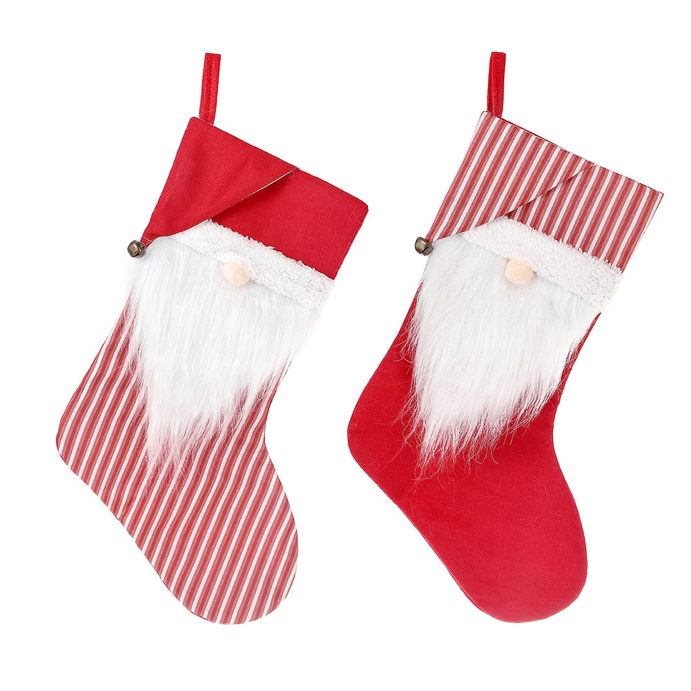 Christmas Old Man Striped Socks \ Christmas Decorations