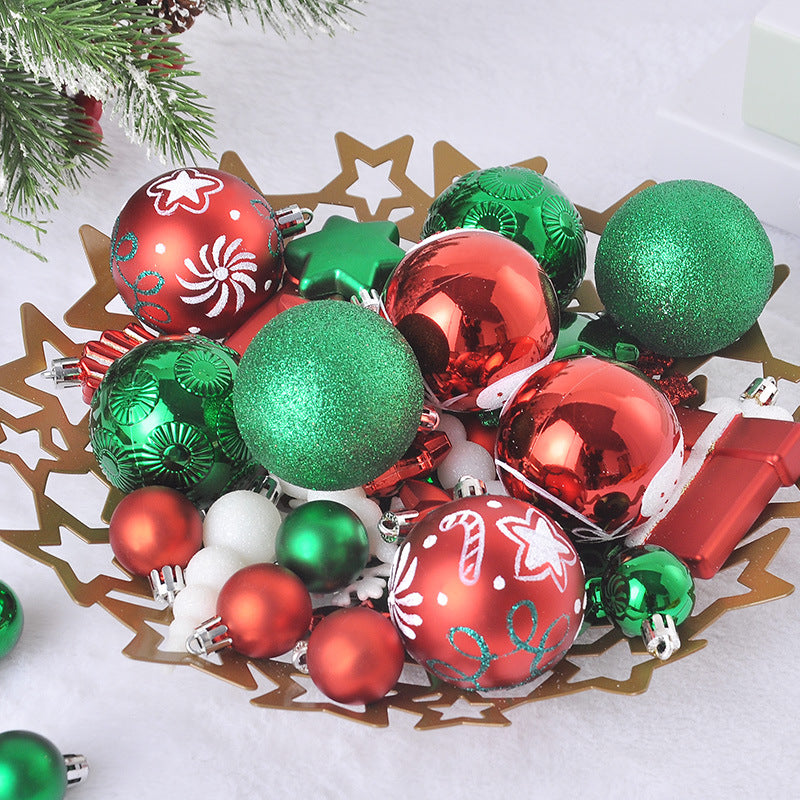 Christmas ball, House shaped set, kraft paper box