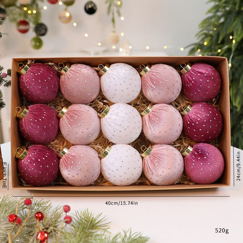 New Christmas Star-Embellished Velvet Christmas Ball \ Christmas Decoration Tree Ornament