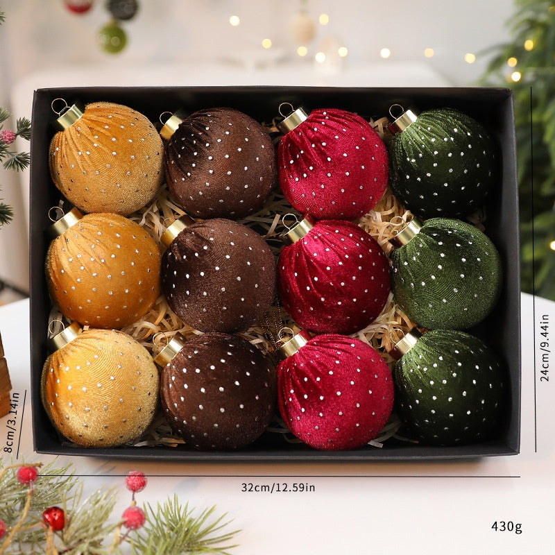 New Christmas Star-Embellished Velvet Christmas Ball \ Christmas Decoration Tree Ornament