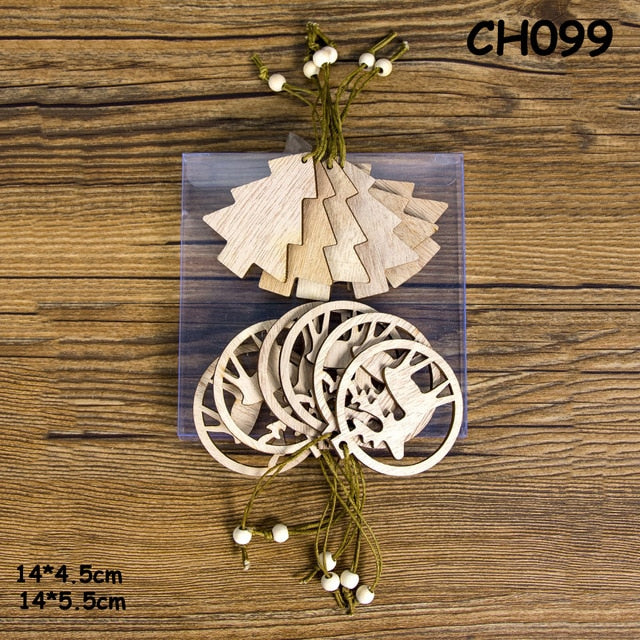Christmas Tree Ornaments Wood Craft Decorations