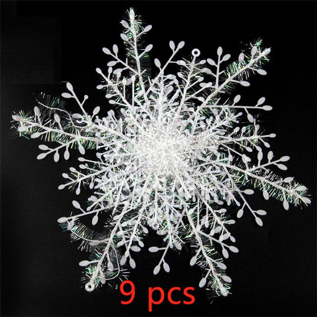 3/9/18/30pcs Christmas Tree Decoration Snowflakes 11cm