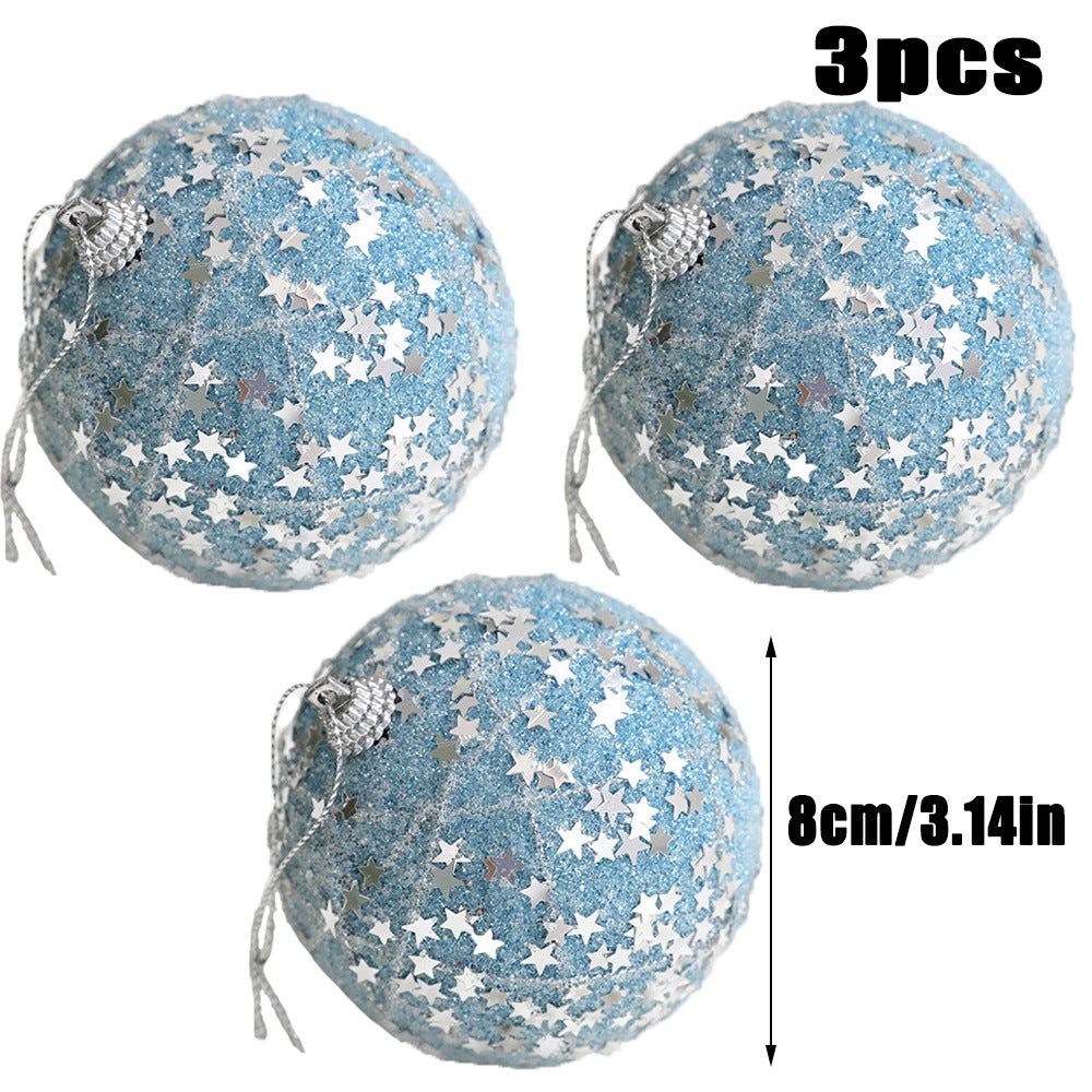 Star blue foam ball Christmas ball decoration \ 8cm decoration accessories