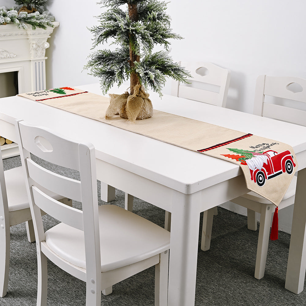 Christmas Decorative Table Flag Imitation Linen \ Table Decoration