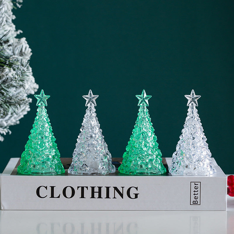 Christmas tree transparent crystal night light