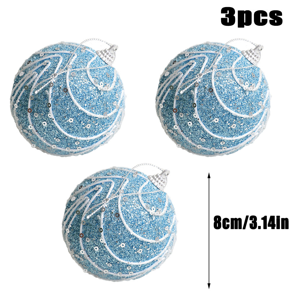 Star blue foam ball Christmas ball decoration \ 8cm decoration accessories