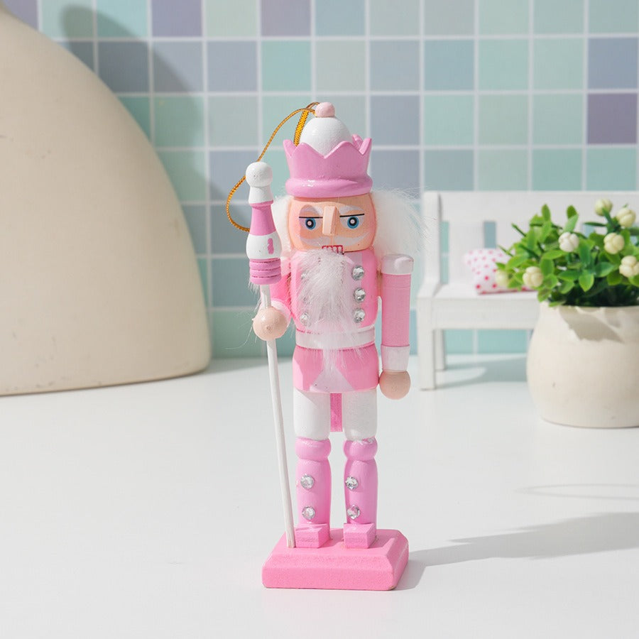 Christmas 13CM Nordic Soldier Pink and White Cute Nutcracker