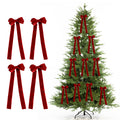 Christmas Double-Layer Burgundy Bow Ornament Handmade