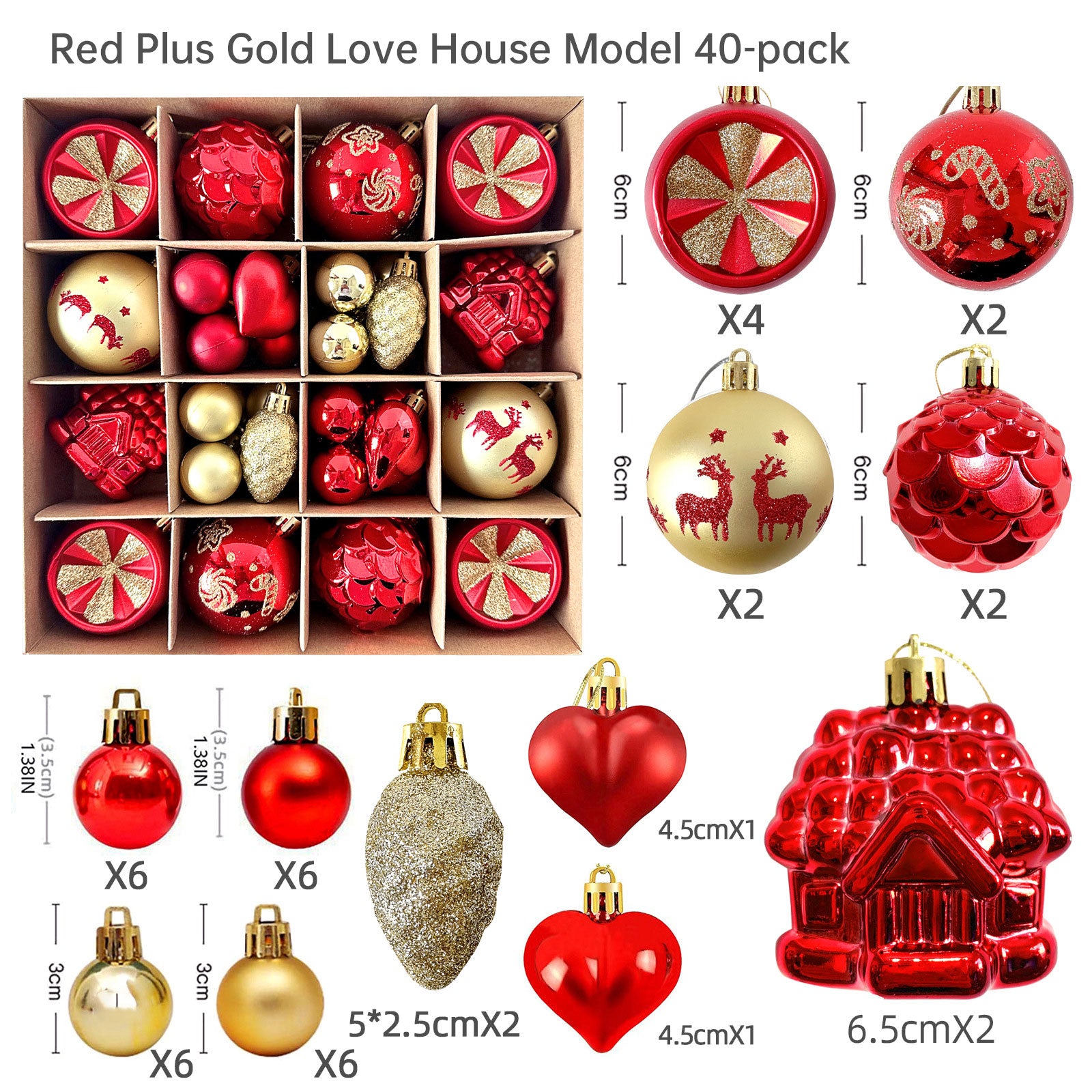 Christmas decoration 6cm  ball special-shaped painted