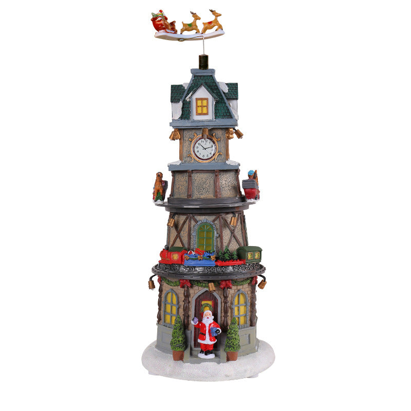 Christmas gift, Christmas luminous rotating music box