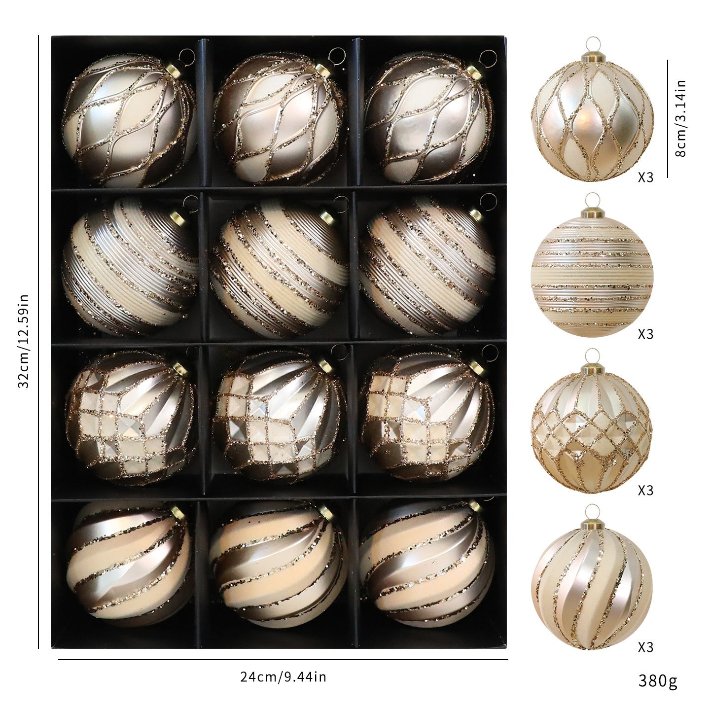 Christmas Ball Decorations 8CM/12PCS Christmas Tree Ornaments