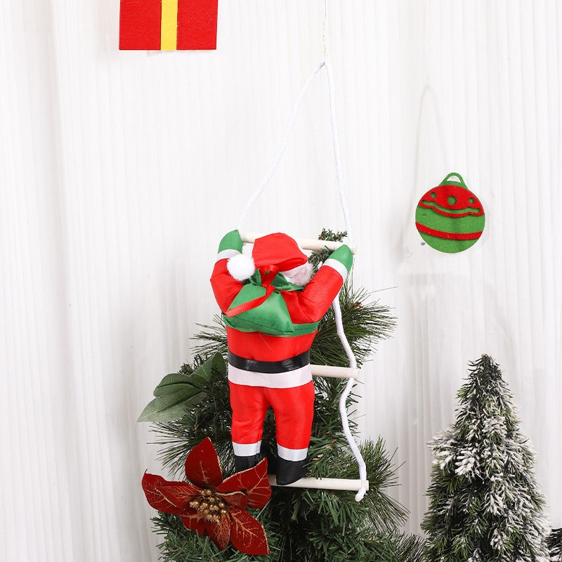 25cm Ladder Santa Claus Christmas Doll Decoration