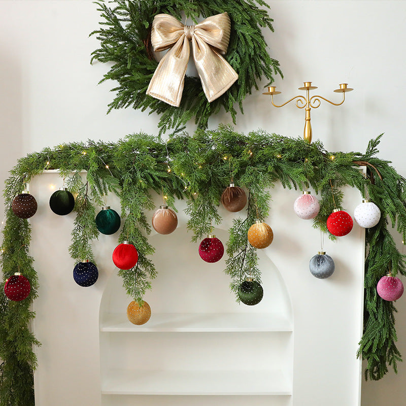 New Christmas Star-Embellished Velvet Christmas Ball \ Christmas Decoration Tree Ornament