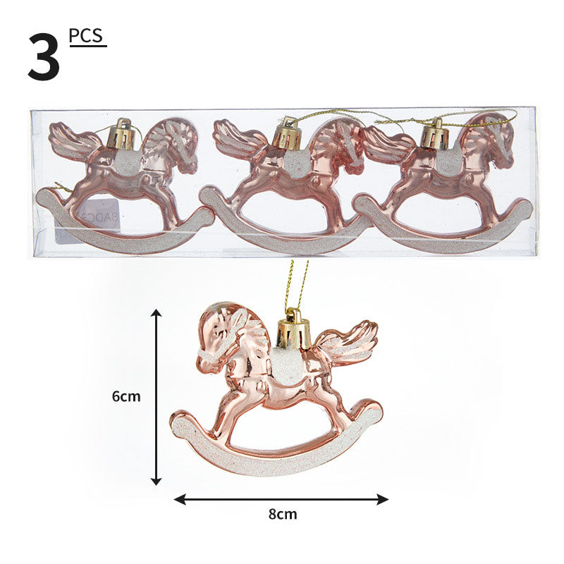 Christmas Carousel Pendant Plastic Christmas Ball  3pcs Box Set