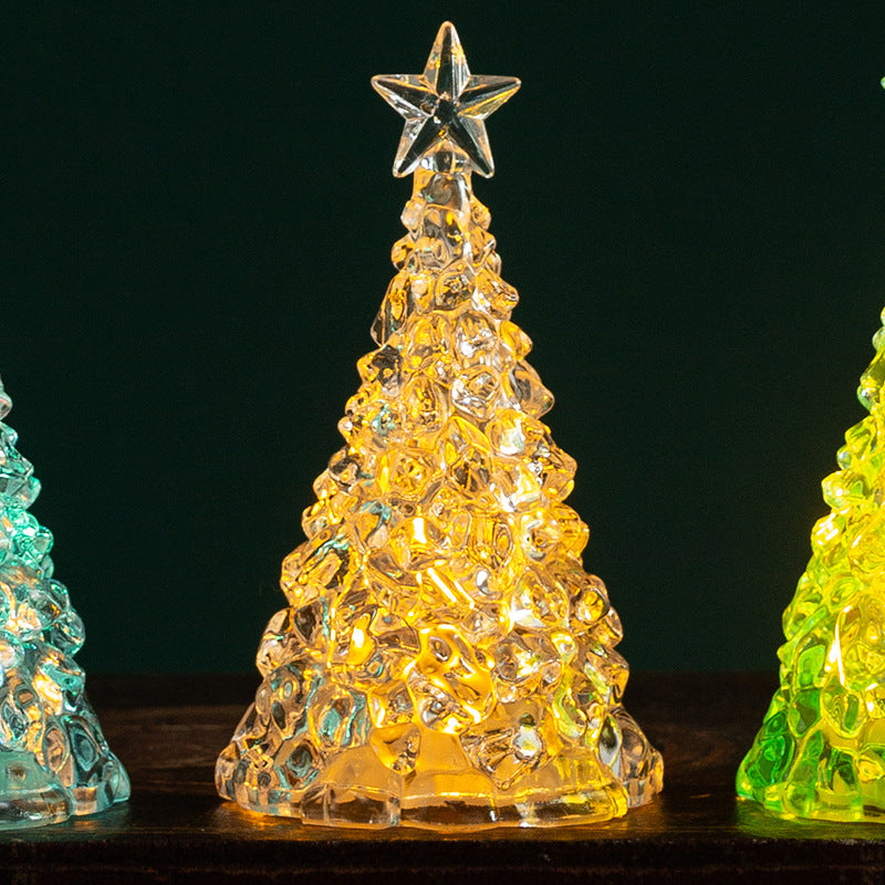 Christmas tree transparent crystal night light