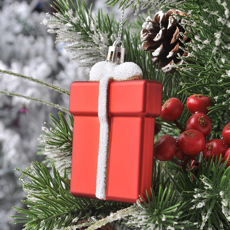 Christmas ball, House shaped set, kraft paper box